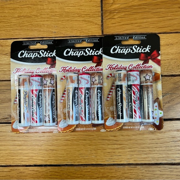 Chapstick Limited Edition Holiday Christmas: Sugar Cookie Pumpkin Pie Candy Cane - Picture 1 of 3